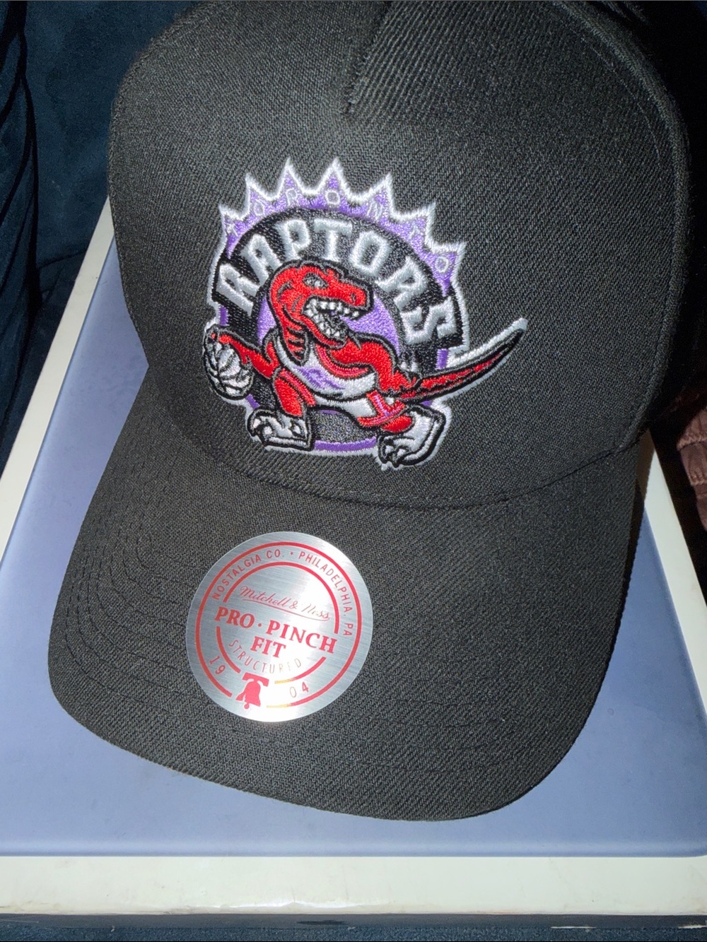 Mitchell & Ness Black Raptors Embroidered Logo Hat